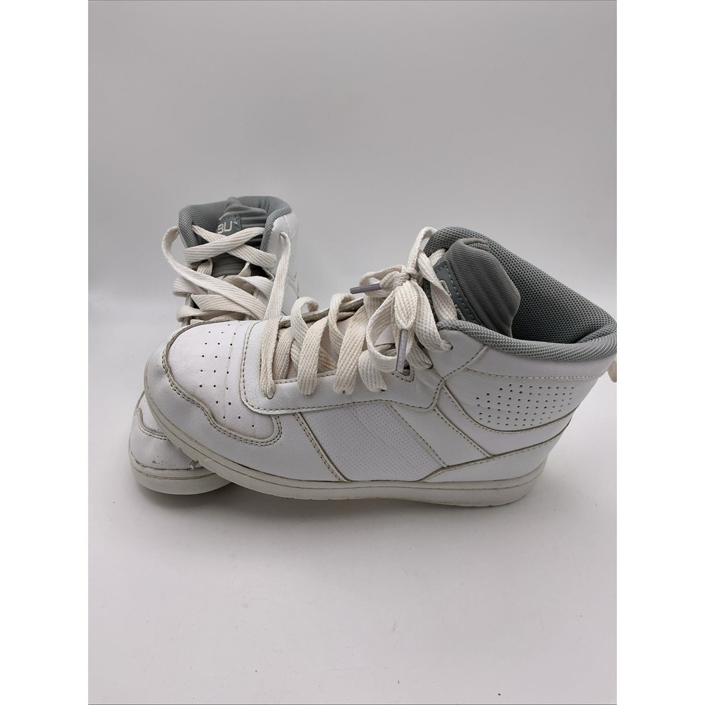 FUBU Kids High Top Sneakers White Gray Youth Size 1 Lace Up Shoes